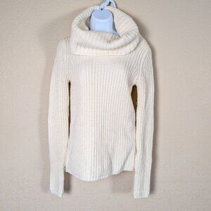 Banana Republic Heritage Chunky Cable Knit Sweater Cream Wool Blend sz XS Cozy